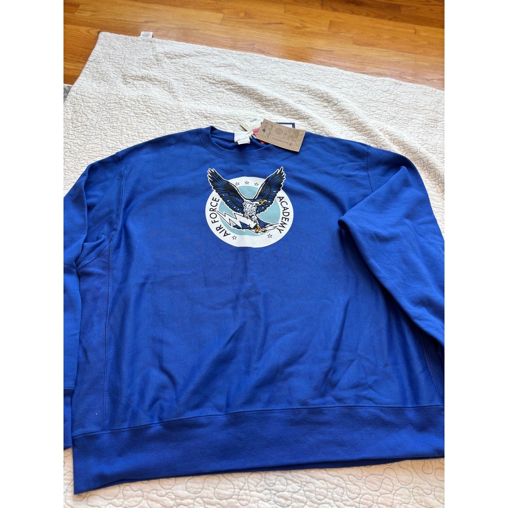 Champion Reverse Weave Air Force Academy Sweatshirt Royal Blue Mens XXL